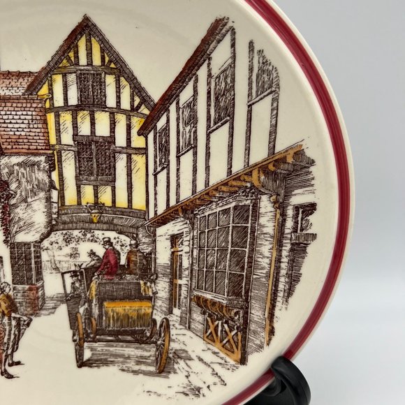 Vernon Kilns Bits of Old England Collectible Plate Number 4 Motor Car 8.25" - Picture 5 of 6